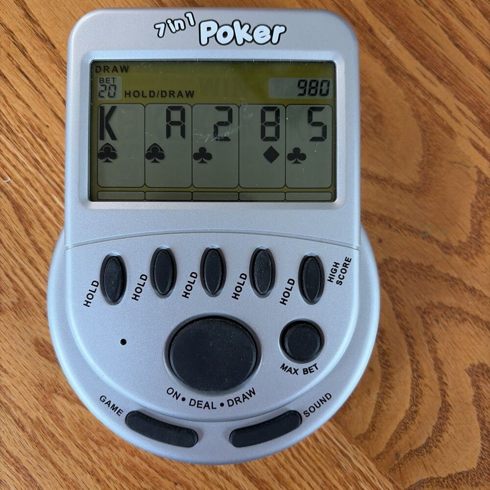 SOLITAIRE Mega Screen Electronic Handheld Game Classic Arcade Tested Works